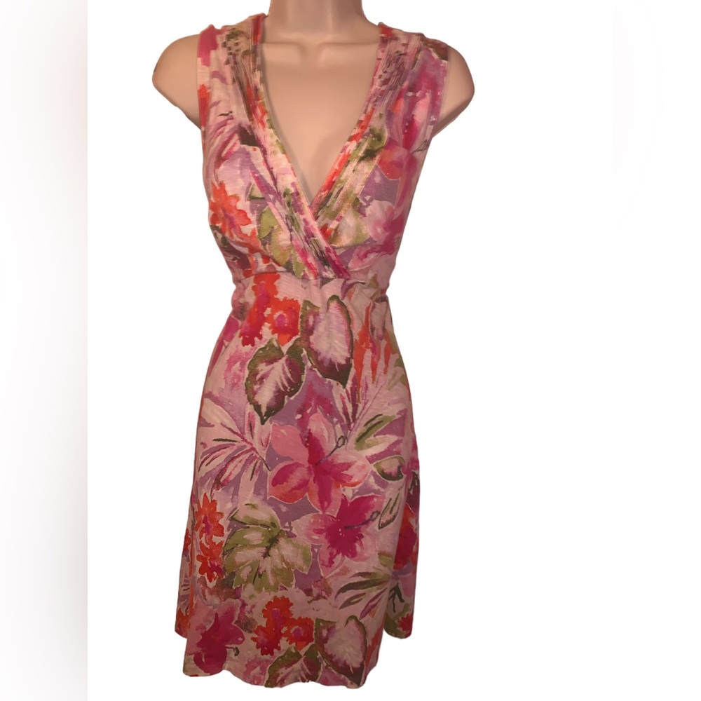 Tommy Bahama Pink Floral Sleeveless Midi Dress - Picture 3 of 8
